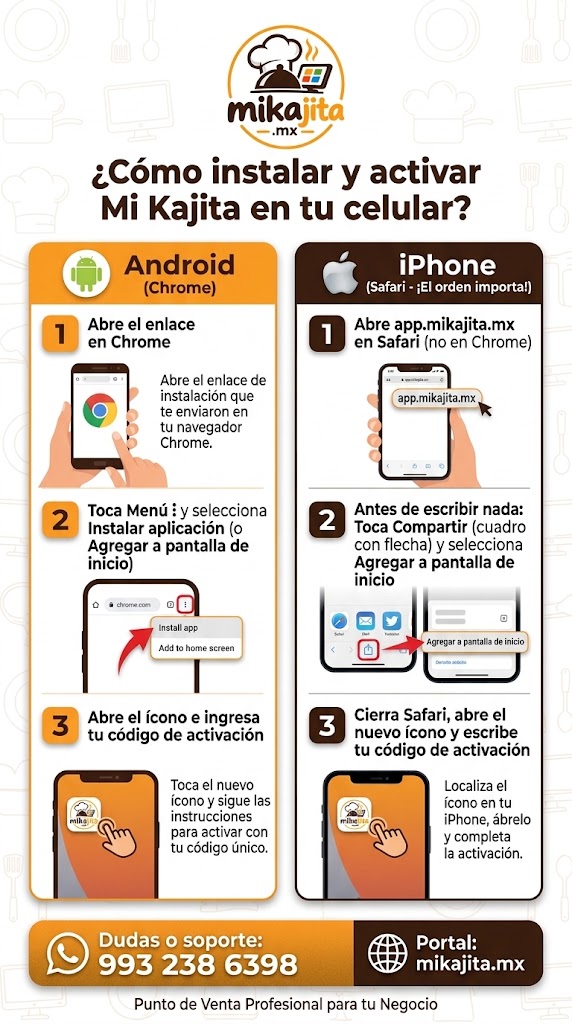 Guía ilustrada con los pasos para Android y para iPhone, descritos abajo.